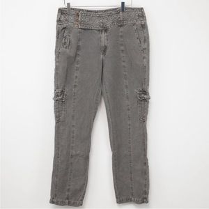 Sundance More Than Cargo Pants Trousers Embroidered Washed Grey Size 12